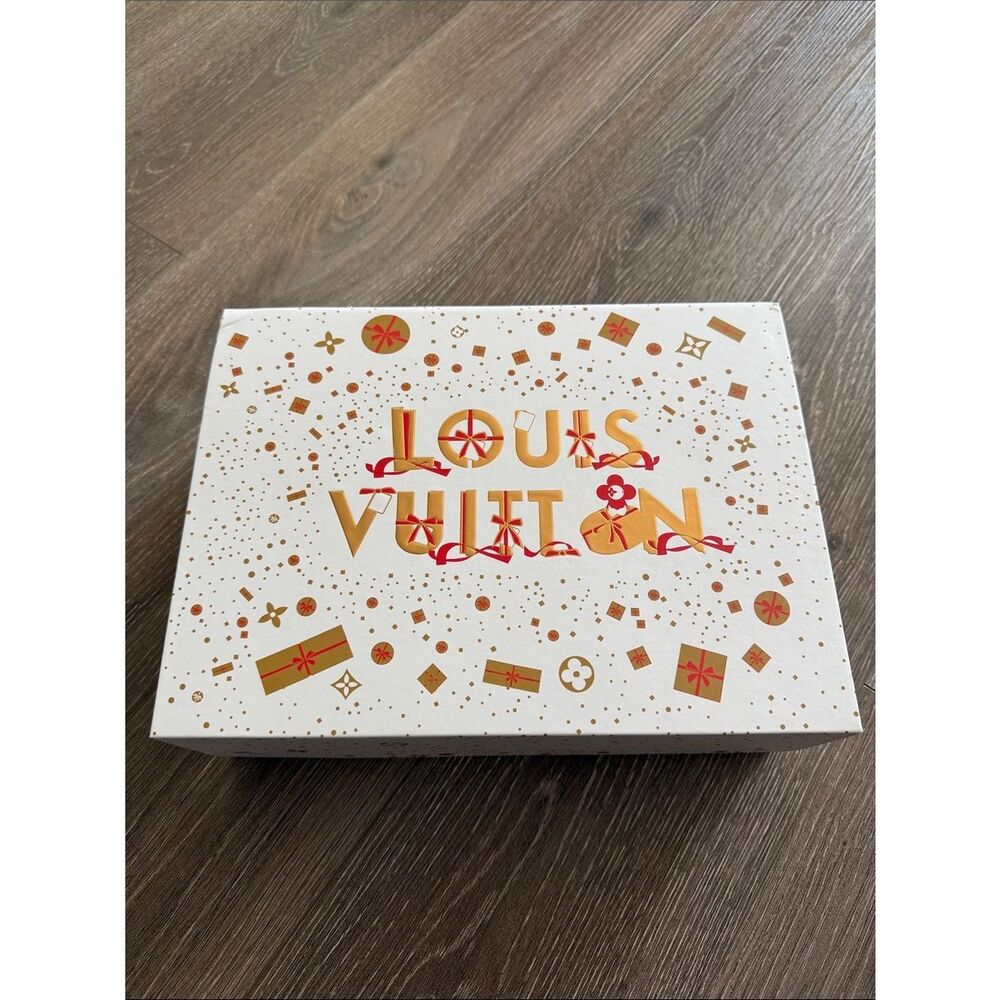 Louis Vuitton White Box with Gold Lettering & Red Accents